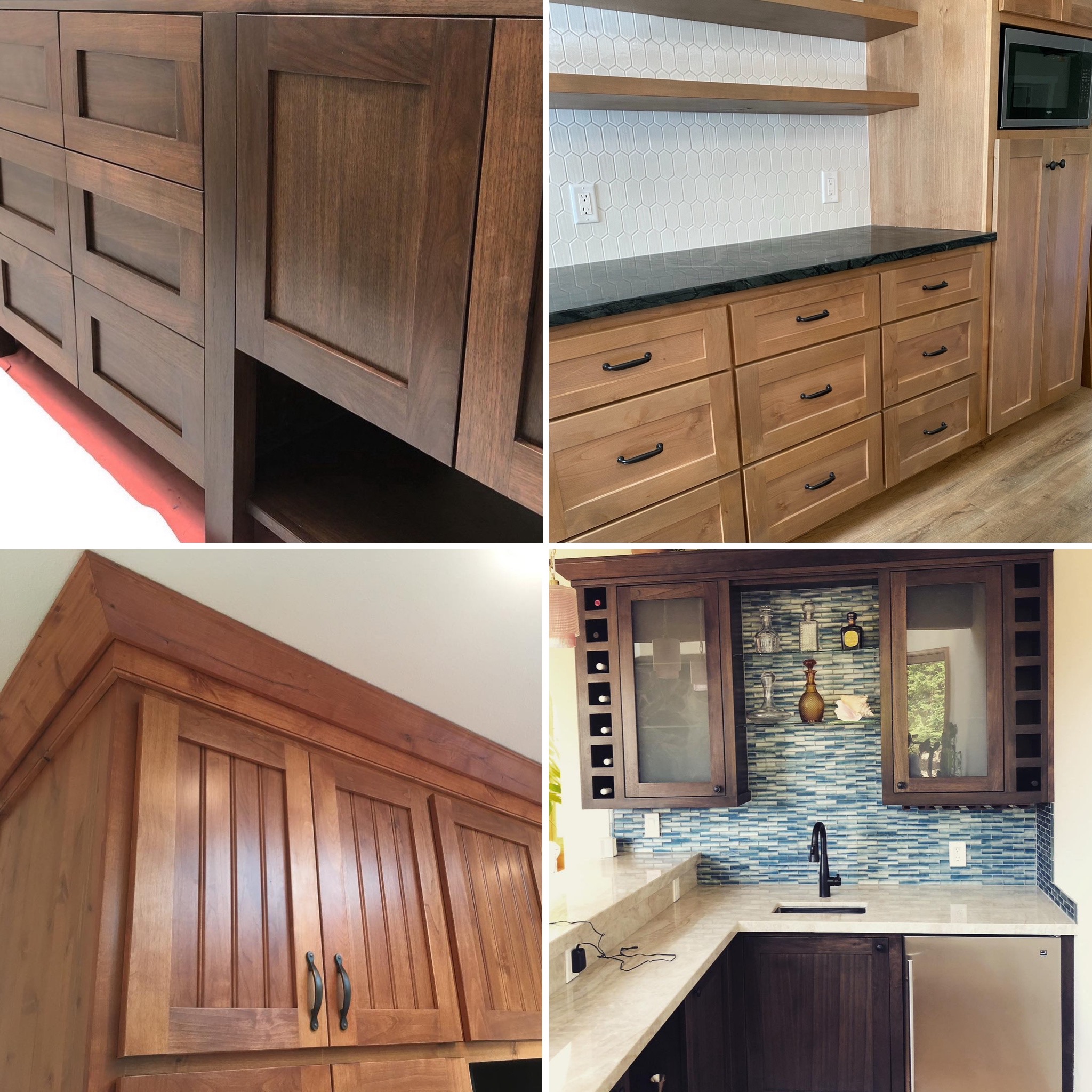 Custom wooden cabinets by Mills Builds for a modern kitchen