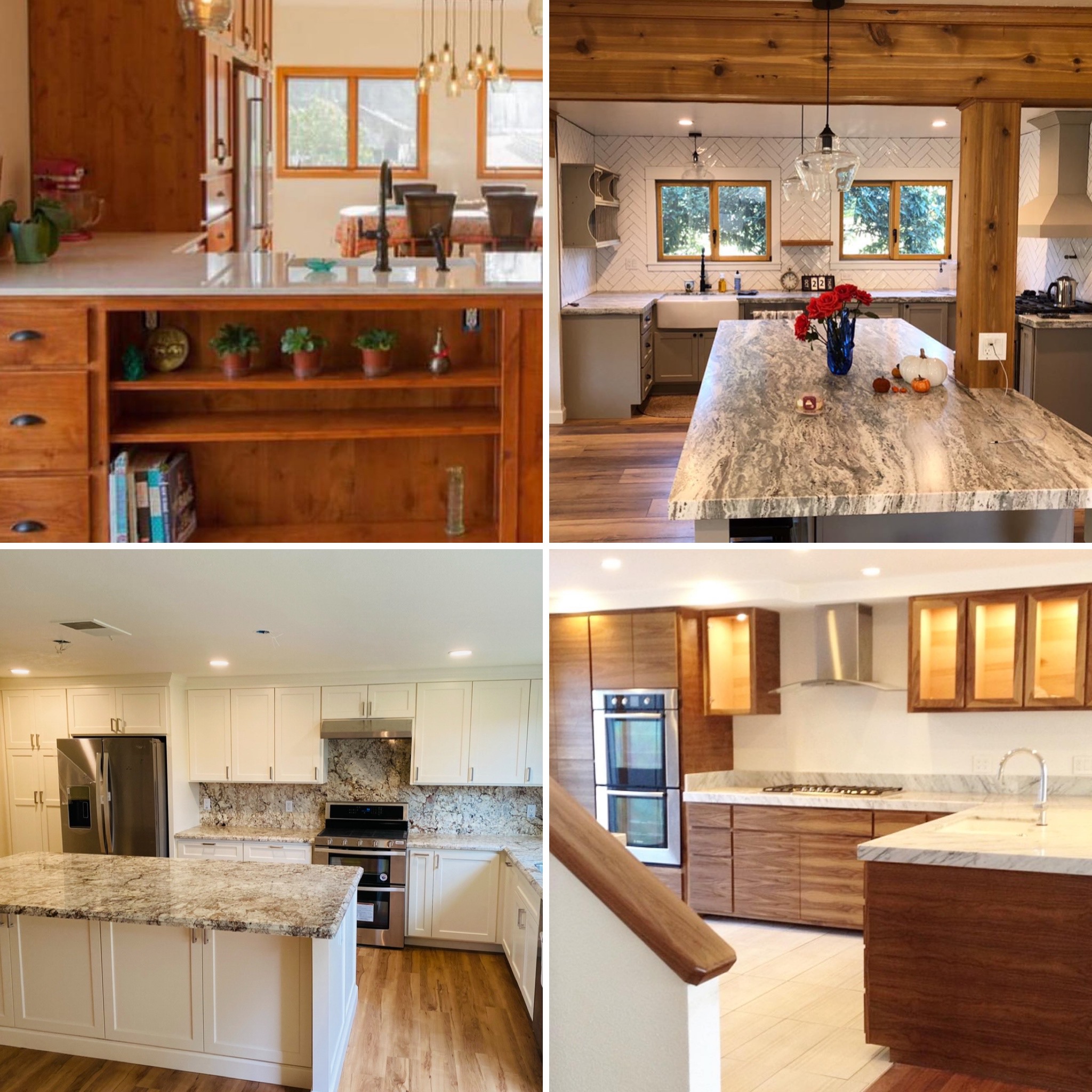 ills Builds kitchen remodels showcasing diverse custom cabinetry, modern islands, and full kitchen design transformations.